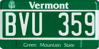 VT license plate BVU359