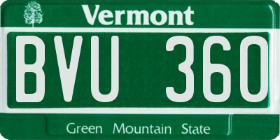 VT license plate BVU360