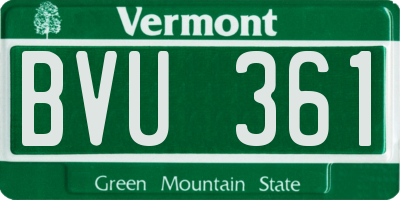 VT license plate BVU361