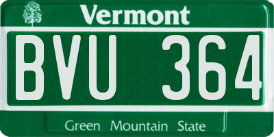 VT license plate BVU364