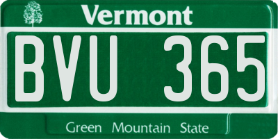 VT license plate BVU365