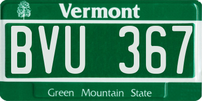 VT license plate BVU367