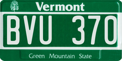 VT license plate BVU370