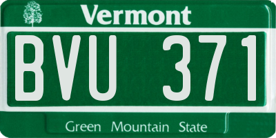 VT license plate BVU371