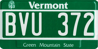 VT license plate BVU372