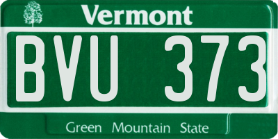 VT license plate BVU373