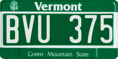 VT license plate BVU375