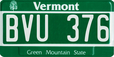 VT license plate BVU376