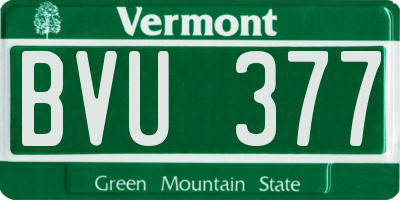 VT license plate BVU377