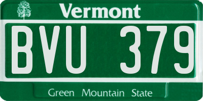 VT license plate BVU379