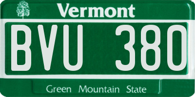 VT license plate BVU380