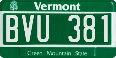 VT license plate BVU381