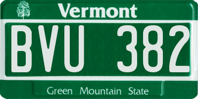 VT license plate BVU382