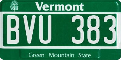 VT license plate BVU383