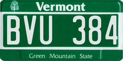 VT license plate BVU384