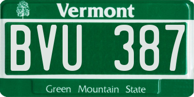 VT license plate BVU387