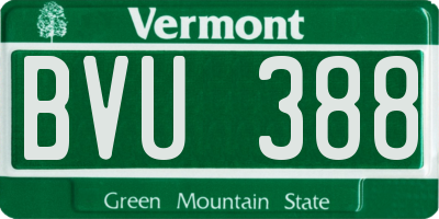 VT license plate BVU388