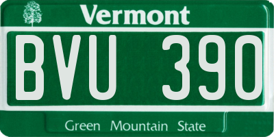 VT license plate BVU390