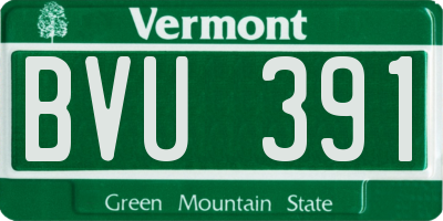 VT license plate BVU391