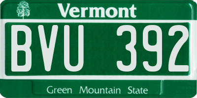 VT license plate BVU392