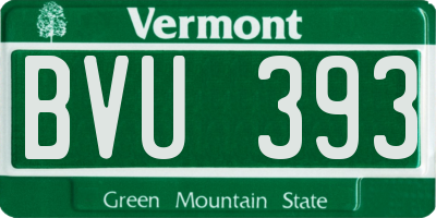 VT license plate BVU393
