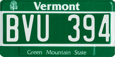 VT license plate BVU394