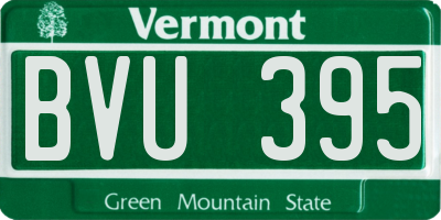 VT license plate BVU395