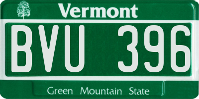 VT license plate BVU396