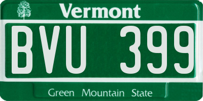 VT license plate BVU399