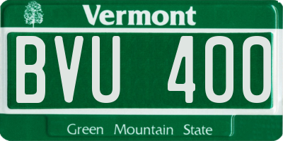 VT license plate BVU400