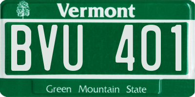 VT license plate BVU401