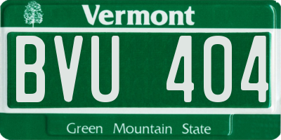 VT license plate BVU404