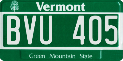 VT license plate BVU405