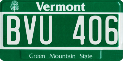 VT license plate BVU406