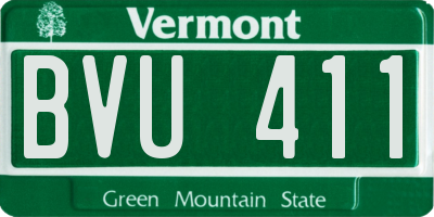 VT license plate BVU411