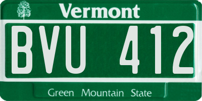 VT license plate BVU412
