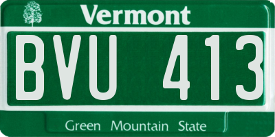 VT license plate BVU413