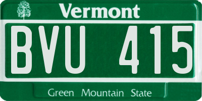 VT license plate BVU415