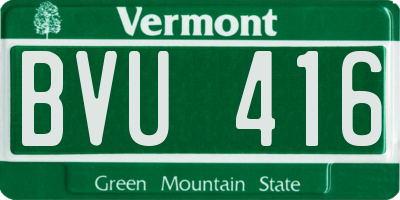 VT license plate BVU416