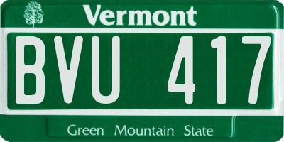 VT license plate BVU417