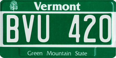 VT license plate BVU420