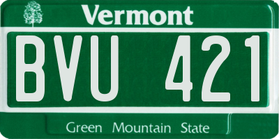 VT license plate BVU421