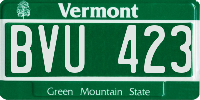 VT license plate BVU423