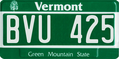 VT license plate BVU425