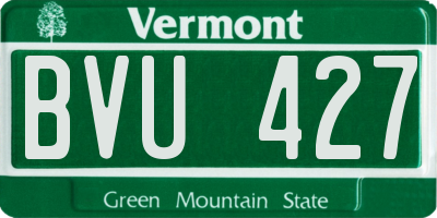 VT license plate BVU427
