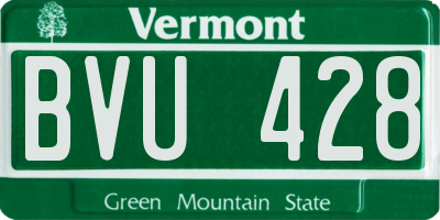 VT license plate BVU428
