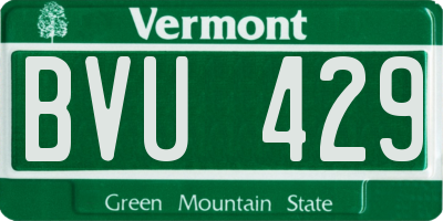 VT license plate BVU429