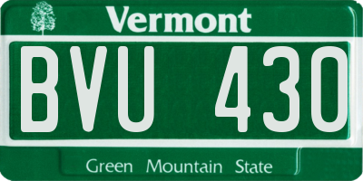 VT license plate BVU430