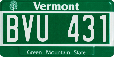 VT license plate BVU431