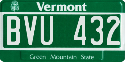 VT license plate BVU432
